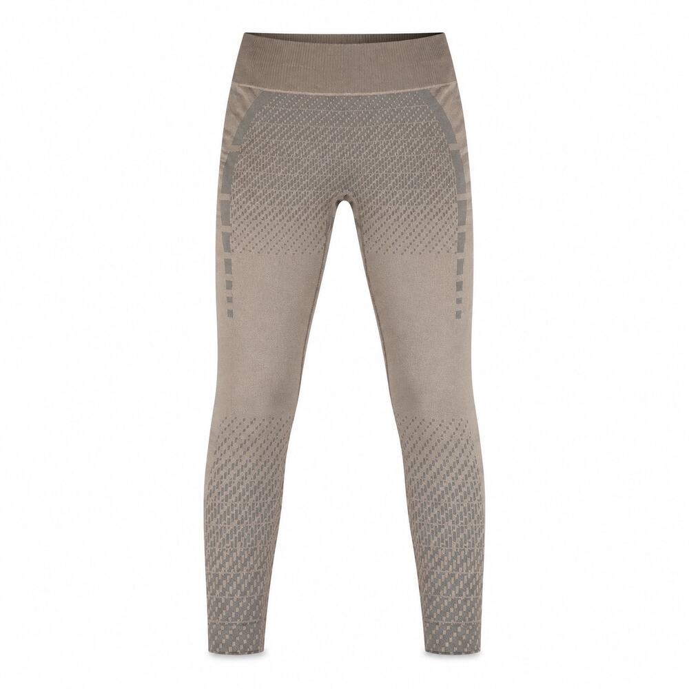Mono B Seamless Compression Leggings Size Large Taupe Gray